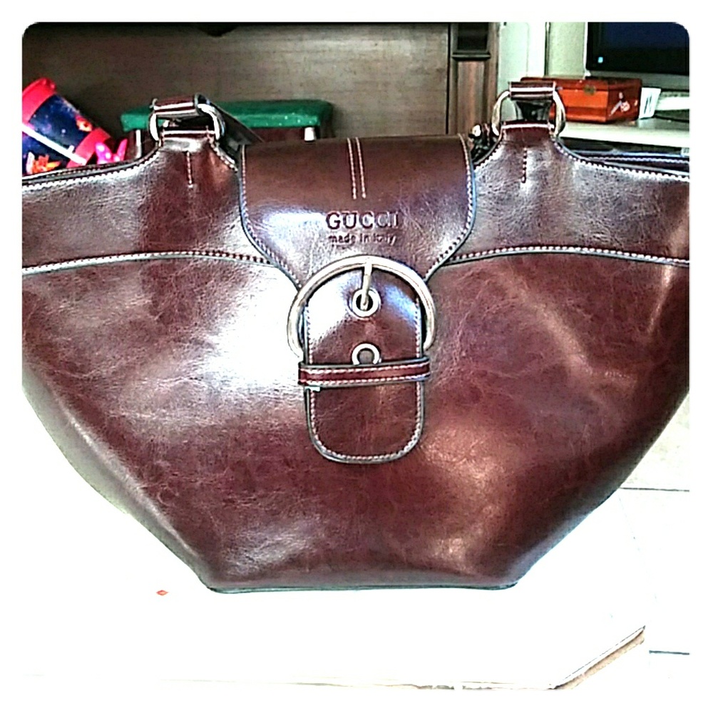 Gucci purse dark brown